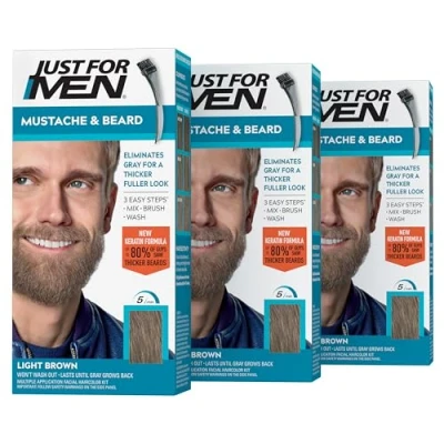 Imagen de Just For Men Coloración de barba y bigote para cabello gris con cepillo incluido