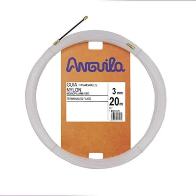 Imagen de Anguila Guía Pasacables Terminales Fijos Monofilamento Nylon Color Blanco Diámetro 3mm 20 metros
