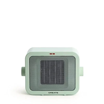 Imagen de CREATE/WARM BOX/Calefactor Cerámico Verde/Calefactor Portátil, Termostato Regulable, 2 Modos de Potencia, Calefactor Aire Caliente PTC, Protección del Sobrecalentamiento, 1500W