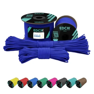 Imagen de EdcX 2 mm Nylon Paracord 275 (50 y 100 m) 100% Cuerda de Nailon, Cable 3 hebras, Nailon en Muchos Colores (Turquoise, 50