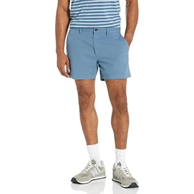 Imagen de Amazon Essentials Pantalón Corto Oxford Ligero de Corte Estrecho con Cómoda Parte Elastizada una longitud 13 cm (Anteriormente Goodthreads) Hombre, Azul, 29W