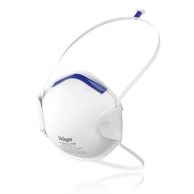 Imagen de Dräger Máscara respiratoria X plore 1310 FFP1 Protector bucal como filtro eficaz contra el polvo fino y las partículas de 20 unidades en tamaño universal