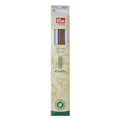 Imagen de Prym Strumpfstricknadeln Natural Farbig 20 cm 5,00 mm Agujas de Tejer, Madera, Multicolor, 5,0