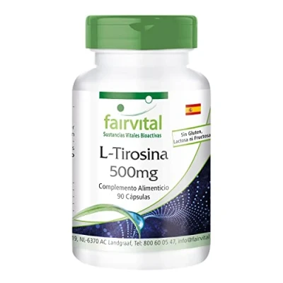 Imagen de Fairvital L Tirosina 500mg Dosis elevada Aminoácido 90 cápsulas Calidad Alemana