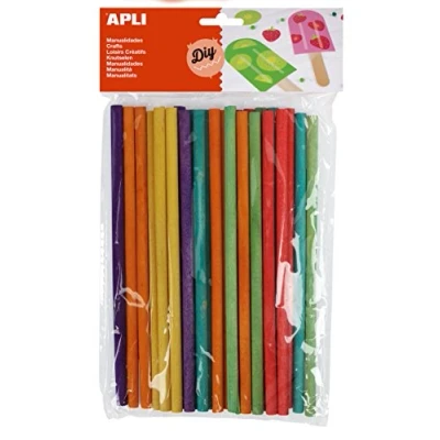 Imagen de APLI Kids 13482 Bolsa palo redondo madera color 150 x 5 mm, 25 uds