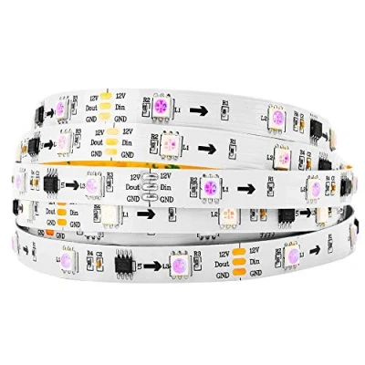 Imagen de BTF LIGHTING 16.4ft 5m DC12V WS2811 150leds 30pixels Flexible direccionable tira de led Sueño Color No impermeable
