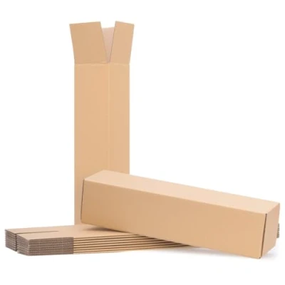 Imagen de 10 tubos de embalaje rectangulares, 450 x 110 mm tubo envío caja cartón plegable