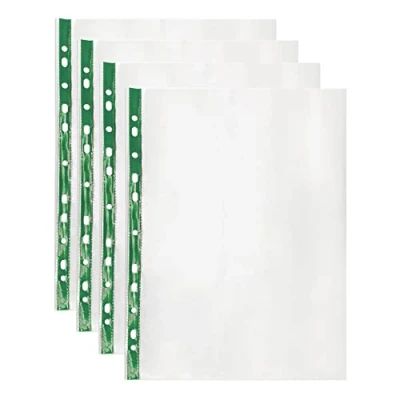 Imagen de 200 fundas perforadas de calidad 50 micorn resistentes A4 cristal transparente