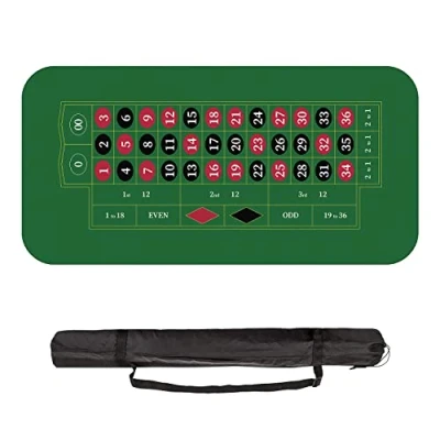 Imagen de Alfombrilla de Ruleta póquer 180 x 90 cm, 10 Jugadores Texas Hold&#039;em Poker Goma para mesas, Plegable portátil Mesa diseño con Bolsa Transporte Juegos póquer, Blackjack