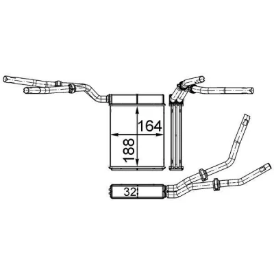 Imagen de MAHLE ORIGINAL AH 199 000S Radiador de Calefaccion FORD: Focus 2, C Max, 2 Kombi, MAZDA: 3 Hatchback, 5, VOLVO: V50