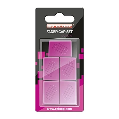 Imagen de Reloop Fader Cap Set purple 5 tapones de fader, Recubrimiento goma para un agarre firme, Compatible con la mayoría los mezcladores y controladores DJ, púrpura