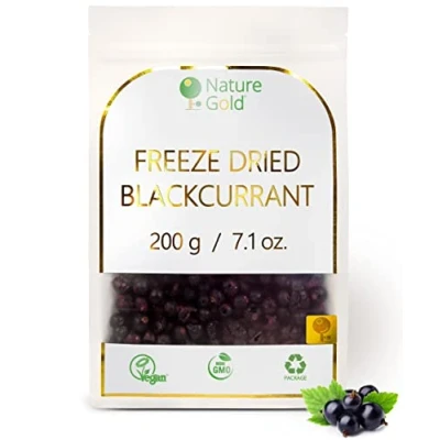 Imagen de Grosellas Negras Liofilizadas Enteras 200g 100% Natural &amp; Vegano Sin GMO Azúcar y Aditivos *