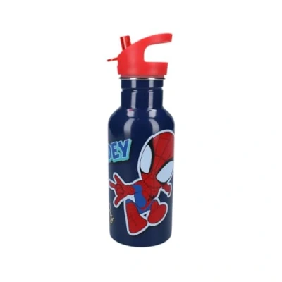 Imagen de My sweety pop Botella Spidey azul para niños, acero inoxidable, guardería infantil Escuela Vacaciones Comida 22 cm 500 ml Hidratación Idea de regalo (Spidey Azul/Rojo)