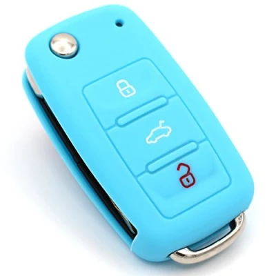 Imagen de Funda de Silicona para Llaves el Coche Cover 3 Botones Llave VA (Azul Claro)