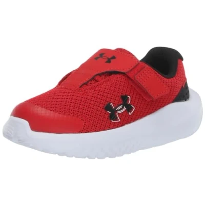 Imagen de Under Armour UA BINF Surge 4 AC Deportivas para niño, cómodo y ligero calzado infantil, color rojo/negro/negro