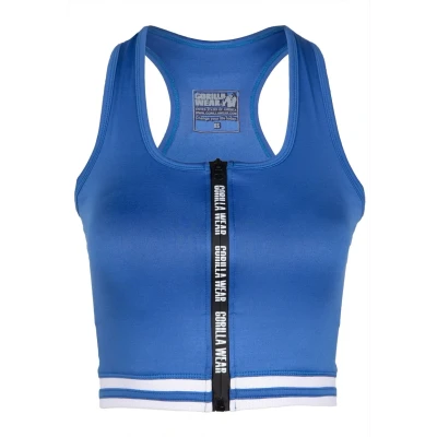 Imagen de Gorilla Wear MESA ZIP Front CROP Top, Mujer, Talla: Large, Blue