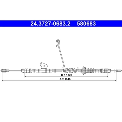 Imagen de ATE 24.3727 0683.2 Cable de Freno Mano 1545 FORD: Transit Custom V362 Furgón
