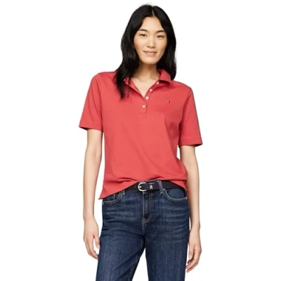 Imagen de Tommy Hilfiger Collection FLAG Embroidery Regular Polo, Mujer, Talla: XXL, Terra red