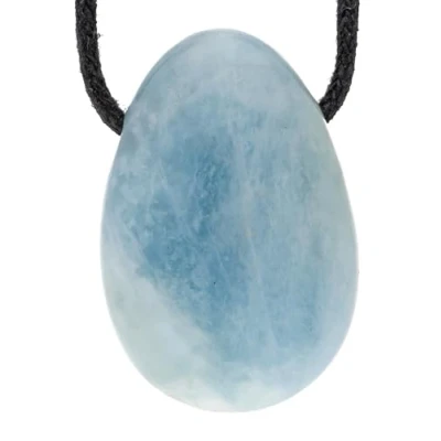 Imagen de Lebensquelle Plus colgante de gota Aguamarina Piedra tamboreada perforada con cinta algodón piedras preciosas de, semipreciosa,