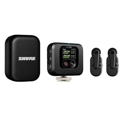 Imagen de Shure MoveMic TWO KIT Pro Direct to Phone Micrófono inalámbrico Lavalier para iPhone y Android, Bluetooth Mini Mic, Carga de 24 horas, Configuración rápida, IPX4, Portable Clip Lavs (MV Z6)