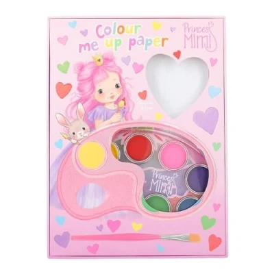 Imagen de Depesche 12126 Princesa Mimi Colour me up Paper, papel de acuarela con 10 motivos para colorear, incluye pincel y acuarelas