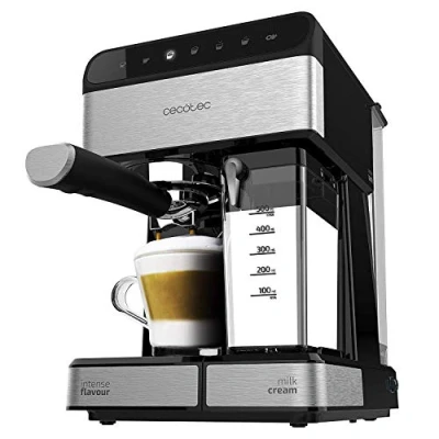 Imagen de Cecotec Cafetera Semiautomatica Power Instant ccino 20 Touch Serie Nera. 1350 W, Bares de Presión, Tanque Leche 500ml, Control Táctil, Depósito 1,4 Litros, Acabados Acero Inox