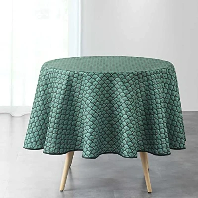 Imagen de Douceur d&#039;Intérieur ARTCHIC Mantel Redondo, Verde, 180 cm
