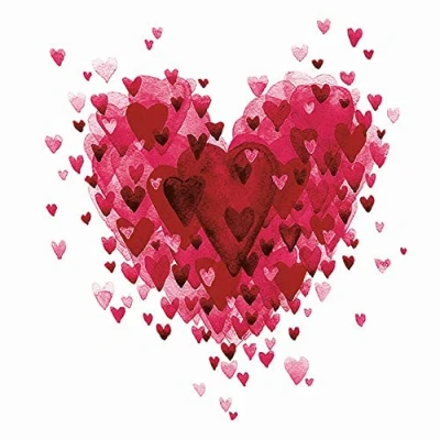 Imagen de 20 servilletas con corazones sobre corazón, día de San Valentín, la madre, boda, decoración mesa, decoupage, técnica servilletas, 33 x cm