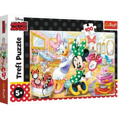 Imagen de Trefl de 100 Piezas, para niños a Partir 5 años Puzzle, Color Minnie en salón Belleza