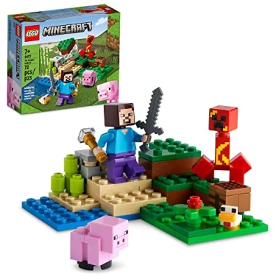 Imagen de LEGO Minecraft The Creeper Juguete de construcción emboscada 21177, Juego simulación Batalla Zombi, Regalo para niños, niños y niñas a Partir 7 años, minería minerales Cuidado