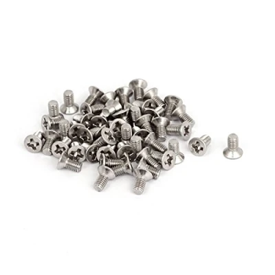 Imagen de sourcing map Tornillos Phillips M3 de 6 mm avellanados cabeza plana. 50 unidades