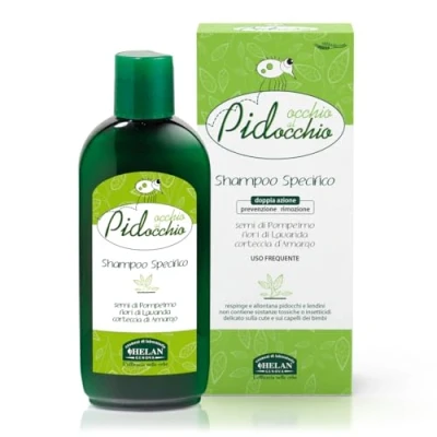 Imagen de Helan, Occhio al Pidocchio, Champú Antipiojos Piojos Tratamiento para Piel Sensible Champu y Liendres con Aceite de Andiroba Locion Flores Lavanda 200 ml