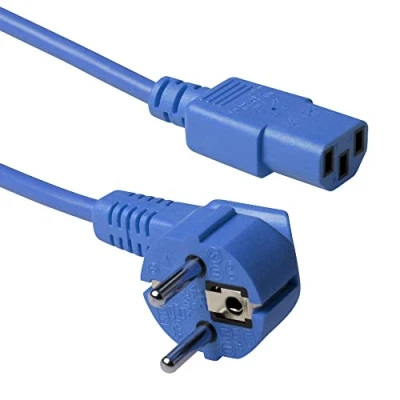 Imagen de Act Cable de alimentación 1,2 m, C13, para PC, CEE 7/7 a C13 3 Clavijas Contacto Tierra AK5133 Azul