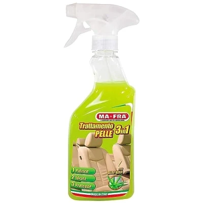 Imagen de MA FRA HN059 Mafra, Cuidado de la piel 3 en 1, limpia, hidrata y protege las superficies interiores del coche, con aloe vera cera natural, evita formación arrugas o grietas, tamaño 500 ml