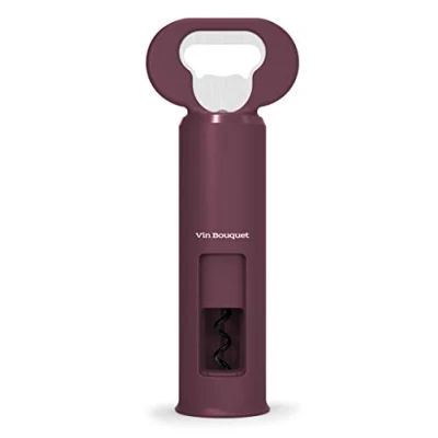 Imagen de VB Vin Bouquet FID 681 Abridor 3 en 1 Color Burdeos. Abrelatas, Descapsulador, Sacacorchos, Plástico