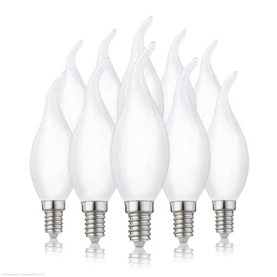 Imagen de hellum Juego de 3 bombillas LED E14, forma vela, luz blanca cálida, 250 lm, 2,5 W, equivalente a 25 2700 K, blanco cálido mate