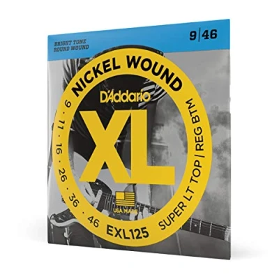 Imagen de D&#039;Addario EXL125 XL Nickel Wound Super Light Top/Regular Bottom (.009 .046) Electric Guitar Strings