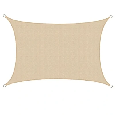 Imagen de AMANKA Toldo UV 6x4 HDPE Vela de Protección Solar Rectangular Techo para Balcón Jardín Beige