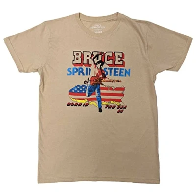 Imagen de Rock Off officially licensed products Bruce Springsteen T Shirt Born in the USA 85 Nuevo Oficial Unisex Arena, beige, XL