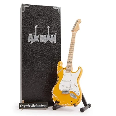 Imagen de Axman Yngwie Malmsteen: guitarra Réplica de en miniatura Regalos musicales Escala ornamental hecha a mano 1/4