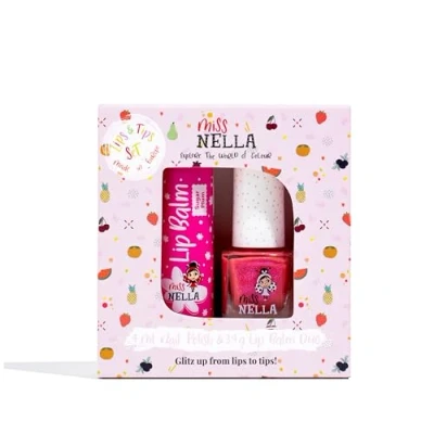 Imagen de Miss Nella Juego de esmaltes uñas + bálsamo labial (SUGAR PLUS cherry macaroon)