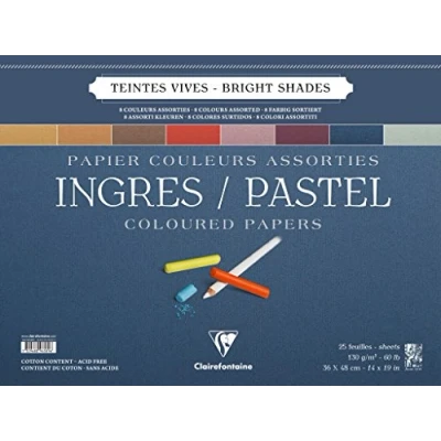 Imagen de Clairefontaine Ingres Pastel colores Pad, surtidos, 36 x 48 cm, 130 g