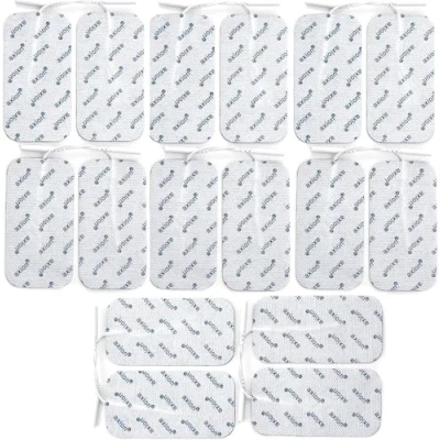 Imagen de 16 electrodos axion de 10x5 cm Parches recambio para electroestimulador TENS y/o EMS reusables y autoadhesivos con conector pin 2 mm