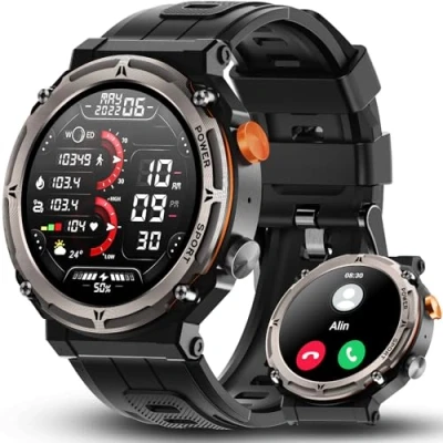 Imagen de Reloj Inteligente Hombre con Llamadas Bluetooth, 1.39&quot; Smartwatch Oxímetro/Pulsómetro/Monitor/Sueño/Podómetro, 100 Modos Deportivos, Impermeable IP68 Pulsera Actividad para Android iOS