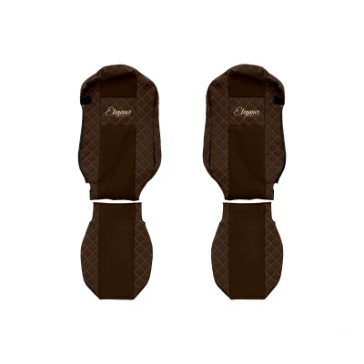 Imagen de F CORE Elegance FX13 BROWN Cubreasiento marrón Estampado Ecopiel delante