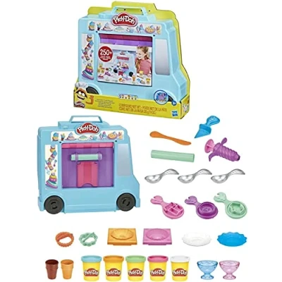 Imagen de Hasbro Play DOH Ice Cream Truck PLAYSET Camiones, Multicolor (F1390)
