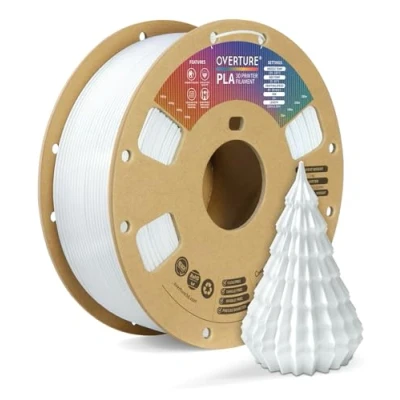 Imagen de OVERTURE Filamento PLA 1.75 mm 1kg(2.2 lbs), Para Impresora 3D Filamento, Precisión Dimensional de +/ 0.02 mm, la Mayoría FDM(Blanco Frío)