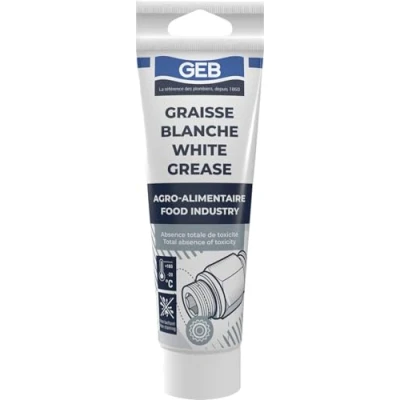 Imagen de GEB Grasa blanca sin jabón, especial contacto con alimentos para lubricación de articulaciones, rodamientos, máquinas café. Ausencia total toxicidad. Tubo 125 ml
