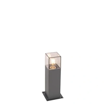 Imagen de QAZQA Moderno Lámpara exterior de pie moderna 30 cm gris oscuro IP44 Dinamarca Aluminio/Plástico Rectangular Adecuado para LED Max. 1 x 15 Watt