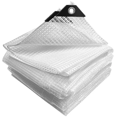 Imagen de VOUNOT Lona Impermeable Exterior 4x6m, Toldo Reforzado PE 180 g/m² Protección contra UV, con Ojales de Acero Inoxidable para Leña, Muebles, Jardín, Piscinia, Vehículos, Blanco